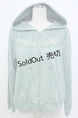 画像1: axes femme / 刺繍入りパーカー M グリーン T-26-02-05-021-AX-TO-SA-ZT