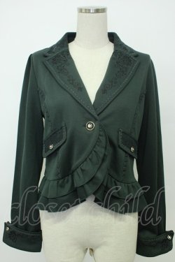 画像1: axes femme / ダークオーナメント柄ジャケット M グリーン T-26-02-05-023-AX-JA-SA-ZT