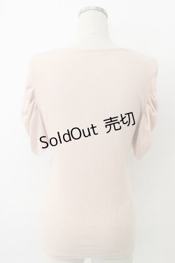 画像2: axes femme / シフォンリボン半袖トップス  ピンク T-26-02-05-002-AX-TO-SA-ZT