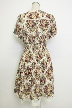 画像2: axes femme / 花柄半袖ワンピース M アイボリー T-26-02-05-026-AX-OP-SA-ZT