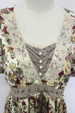 画像3: axes femme / 花柄半袖ワンピース M アイボリー T-26-02-05-026-AX-OP-SA-ZT