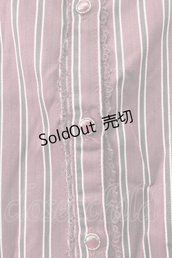 画像6: axes femme / レジメ柄フリルブラウス  ワイン T-26-02-05-003-AX-BL-SA-ZT