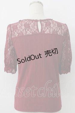 画像2: axes femme / チョーカー風ビスチェ切替プルオーバー M ワイン T-26-02-05-005-AX-TO-SA-ZT