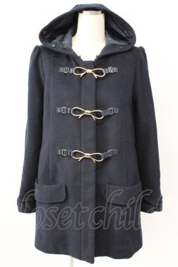 画像4: LODISPOTTO / フロント3つリボンファーフードコート  黒Ｘブラウン T-26-02-05-001-LO-CO-SA-ZT