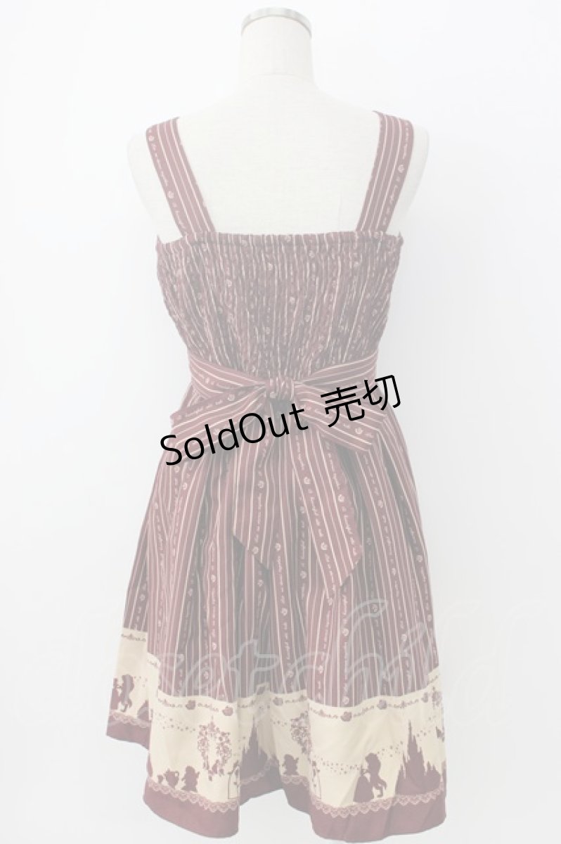 画像2: axes femme / ディズニーコレクション~美女と野獣~シルエット柄キャミワンピース M ワイン T-26-02-05-008-AX-OP-SA-ZT594 (2)