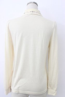 画像2: axes femme / 薔薇刺繍襟ブラウス風カットソー M キナリ T-26-02-05-009-AX-TO-SA-ZT