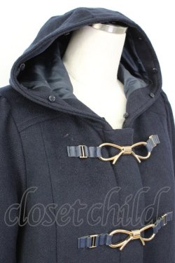 画像5: LODISPOTTO / フロント3つリボンファーフードコート  黒Ｘブラウン T-26-02-05-001-LO-CO-SA-ZT