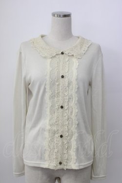 画像1: axes femme / レースカラーニットソー M キナリ T-26-02-05-011-AX-TO-SA-ZT