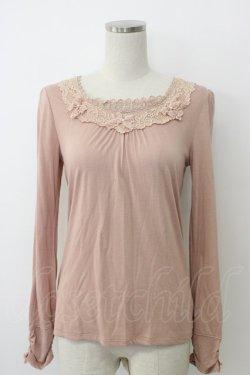 画像1: axes femme / リボンデザインインナープルオーバー M ピンク T-26-02-05-012-AX-TO-SA-ZT