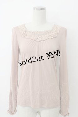 画像1: axes femme / リボンデザインインナープルオーバー M ピンク T-26-02-05-012-AX-TO-SA-ZT594