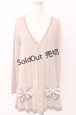 画像1: axes femme / サイドリボンニットカーディガン M ピンク T-26-02-05-014-AX-TO-SA-ZT