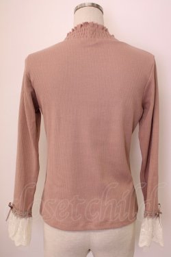 画像2: axes femme / チュールレース袖カットプルオーバー M ピンク T-26-02-05-016-AX-TO-SA-ZT