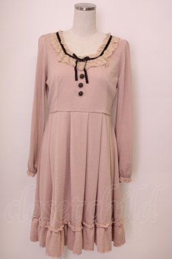 画像1: axes femme / ベロアリボンニットワンピース M ピンク T-26-02-05-017-AX-OP-SA-ZT