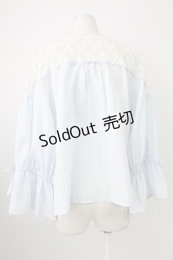 画像2: axes femme POETIQUE / ファンタジータイムブラウス  サックスＸ白 T-26-02-07-002-AX-BL-SA-ZT