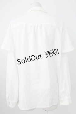 画像2: axes femme / メロディ刺繍ケープ袖ブラウス M ホワイト T-26-02-07-001-AX-BL-SA-ZT582