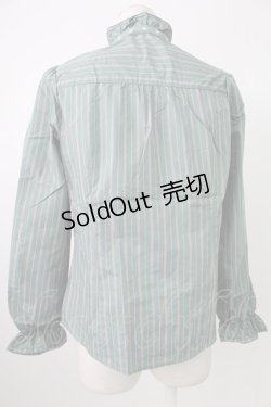 画像2: axes femme / 先染めストライプブラウス L グリーン T-26-02-07-004-AX-BL-SA-ZT582