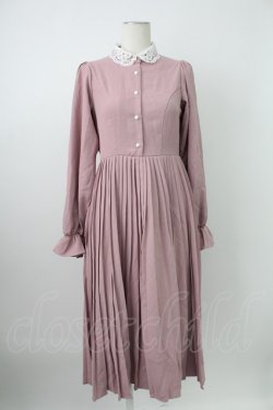 画像1: m petit by misako / AM*レースエリプリーツワンピース S ピンク T-26-02-07-007-LO-OP-SA-ZT