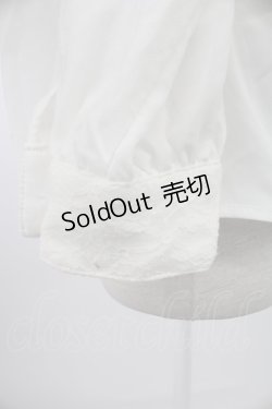 画像4: axes femme / メロディ刺繍ケープ袖ブラウス M ホワイト T-26-02-07-001-AX-BL-SA-ZT582