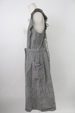 画像4: PINK HOUSE / ギンガムチェックフリルジャンパースカート  黒Ｘ白 T-26-02-07-009-LO-OP-SA-ZT