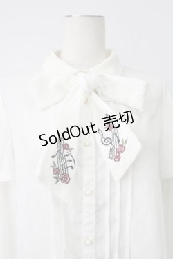 画像5: axes femme / メロディ刺繍ケープ袖ブラウス M ホワイト T-26-02-07-001-AX-BL-SA-ZT582