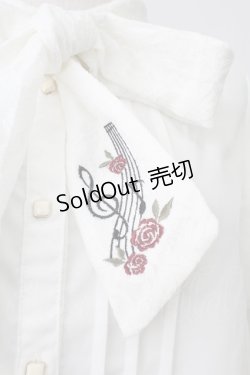 画像6: axes femme / メロディ刺繍ケープ袖ブラウス M ホワイト T-26-02-07-001-AX-BL-SA-ZT582