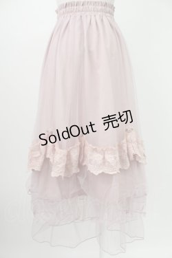 画像2: axes femme / ローズ付ドレープチュールスカート  ピンク T-26-02-07-012-AX-SK-SA-ZT583