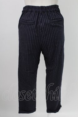 画像2: axes femme / ストライプ柄テーパードパンツ M ネイビー T-26-02-07-013-AX-PA-SA-ZT