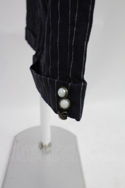 画像4: axes femme / ストライプ柄テーパードパンツ M ネイビー T-26-02-07-013-AX-PA-SA-ZT