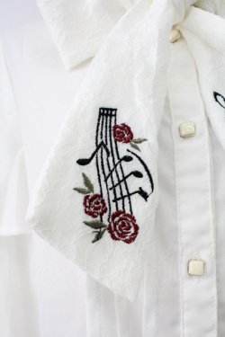 画像7: axes femme / メロディ刺繍ケープ袖ブラウス M ホワイト T-26-02-07-001-AX-BL-SA-ZT