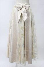 画像1: axes femme / スノークリスタル刺繍スカート M キナリ T-26-02-08-025-AX-SK-SA-ZT583 (1)