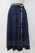 axes femme / オリエンタルチャイナスカート  ネイビー T-26-02-08-029-AX-SK-SA-ZT