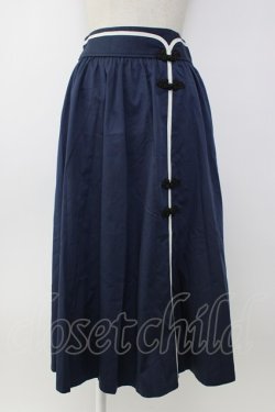 画像1: axes femme / オリエンタルチャイナスカート  ネイビー T-26-02-08-029-AX-SK-SA-ZT