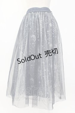 画像2: axes femme / ホロスコープ刺繍チュールスカート  ネイビー T-26-02-08-030-AX-SK-SA-ZT584