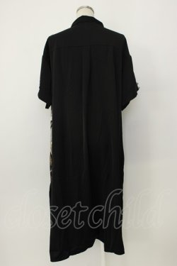 画像2: axes femme / 柄切替シャツワンピース  黒 T-26-02-08-003-AX-OP-SA-ZT