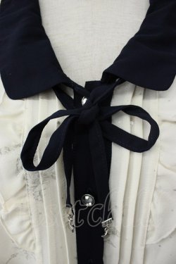 画像3: axes femme / 星座柄箔プリントブラウス M ホワイト×ネイビー T-26-02-08-005-AX-BL-SA-ZT