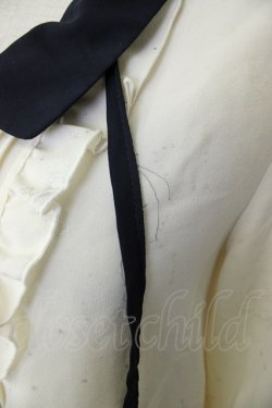 画像4: axes femme / 星座柄箔プリントブラウス M ホワイト×ネイビー T-26-02-08-005-AX-BL-SA-ZT