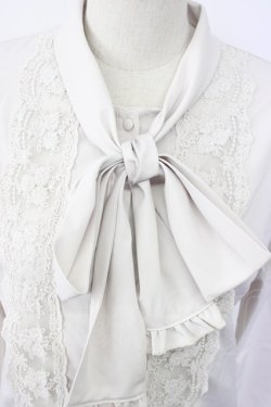 画像3: axes femme / 繊細レース×ボウタイブラウス  ベージュ T-26-02-08-011-AX-BL-SA-ZT