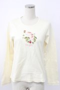 PINK HOUSE / オールドローズ刺繍カットソー  アイボリー T-26-02-08-012-LO-TO-SA-ZT