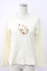 画像1: PINK HOUSE / オールドローズ刺繍カットソー  アイボリー T-26-02-08-012-LO-TO-SA-ZT583 (1)