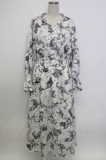 画像1: axes femme NOSTALGIE / 星座柄スキッパーワンピース M ホワイト T-26-02-08-002-AX-OP-SA-ZT583 (1)