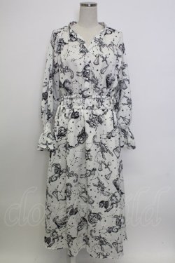画像1: axes femme NOSTALGIE / 星座柄スキッパーワンピース M ホワイト T-26-02-08-002-AX-OP-SA-ZT