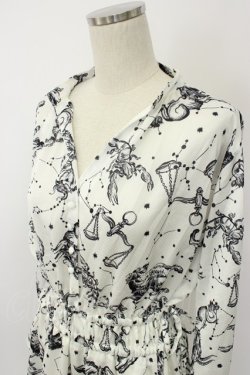 画像3: axes femme NOSTALGIE / 星座柄スキッパーワンピース M ホワイト T-26-02-08-002-AX-OP-SA-ZT