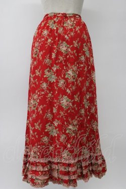 画像2: PINK HOUSE / オールドローズプリントスカート  赤Ｘ緑 T-26-02-08-021-LO-SK-SA-ZT