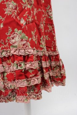 画像3: PINK HOUSE / オールドローズプリントスカート  赤Ｘ緑 T-26-02-08-021-LO-SK-SA-ZT