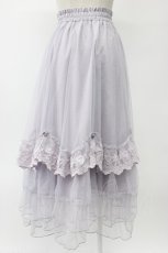 画像2: axes femme / ローズ付ドレープチュールスカート  ラベンダー T-26-02-08-022-AX-SK-SA-ZT583 (2)