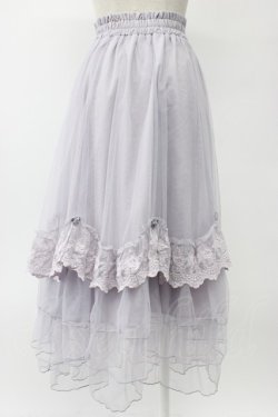 画像2: axes femme / ローズ付ドレープチュールスカート  ラベンダー T-26-02-08-022-AX-SK-SA-ZT