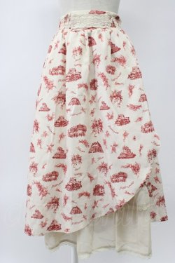 画像1: axes femme / ヌーベルジュイ柄スカート  アイボリーＸ赤 T-26-02-08-023-0-SK-SA-ZT