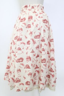 画像2: axes femme / ヌーベルジュイ柄スカート  アイボリーＸ赤 T-26-02-08-023-0-SK-SA-ZT