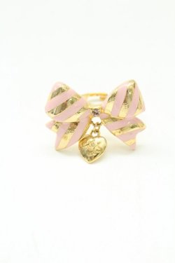 画像1: Angelic Pretty / Sweetストライプリボンリング  ピンク T-26-02-10-029-AP-AC-SA-ZT