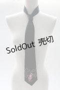 MAM / 音符刺繍ネクタイ  黒Ｘピンク T-26-02-10-030-LO-ZA-SA-ZT575F005